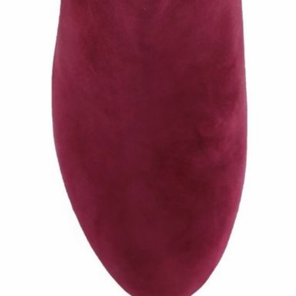 ALDO Burgundy Suede Almond Toe Ankle Boots - Size 5 / 35 - Picture 3 of 8